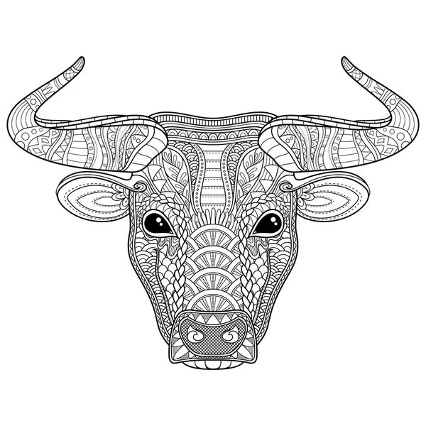 Toro decorativo tribal vectorial — Vector de stock