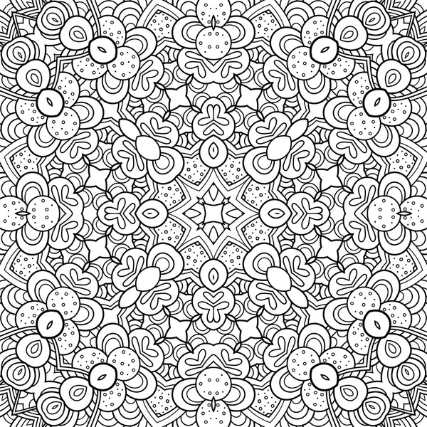 Vector Seamless Monochrome Kaleidoscope — Stock Vector