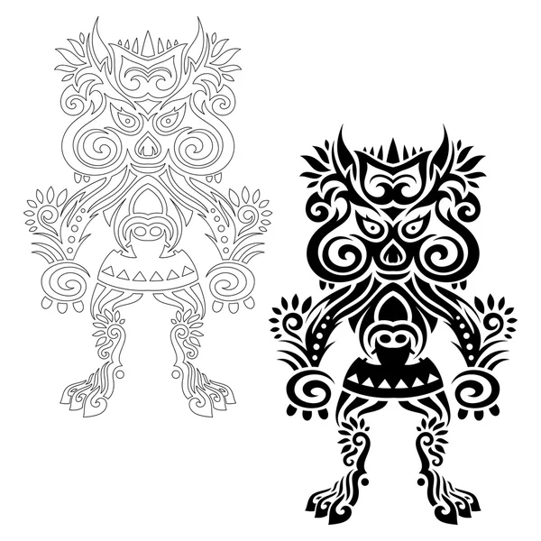 Vektor dekoratív Totem Idol — Stock Vector