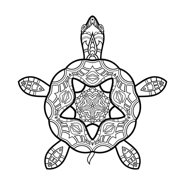 Vektor törzsi dekoratív teknős — Stock Vector