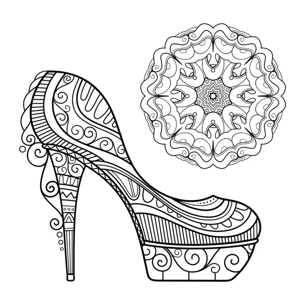 Zapatos de mujer vectorial con adorno decorativo — Archivo Imágenes Vectoriales