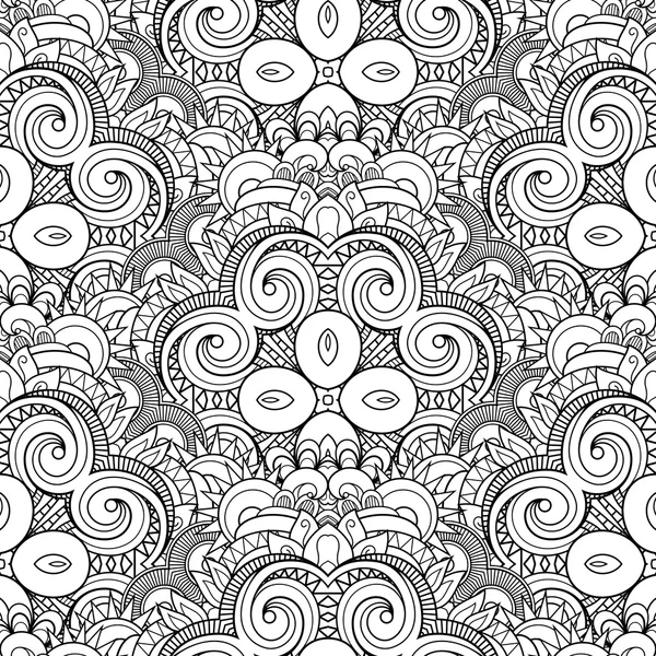 Vector Seamless Monochrome Pattern for Coloring — стоковый вектор