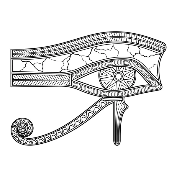 벡터 선형 스타일에서 (모든 보는 눈 Wadjet, Udjat) Horus의 눈. 오른쪽 눈 대표 해 라 — 스톡 벡터