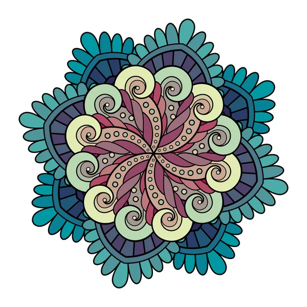 Vektorové krásný Deco Mandala v barvě — Stockový vektor
