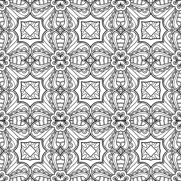 Patrón abstracto vectorial monocromático. Encaje Vintage — Vector de stock