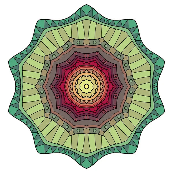 Vecteur Belle Déco Mandala en couleur — Image vectorielle