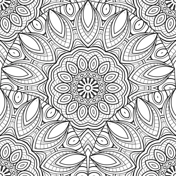 Vector Seamless Monochrome Pattern Ausmalbilder Zum Ausdrucken Handgezeichnete Dekorative Squama Vektorgrafiken