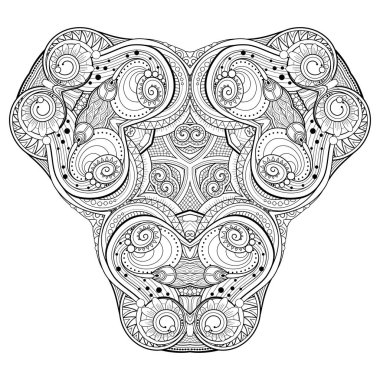 Vektör Tek Krom Üçgen. Soyut Nesne Beyaz Arkaplanda İzole Edildi. Etnik Dekoratif Element