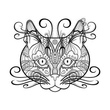 Vektör kabile dekoratif kedi