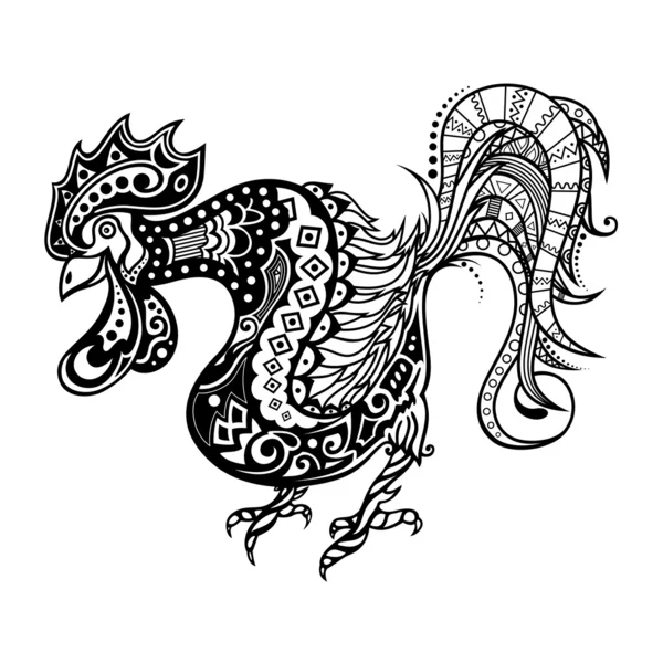 Coq décoratif tribal vecteur — Image vectorielle
