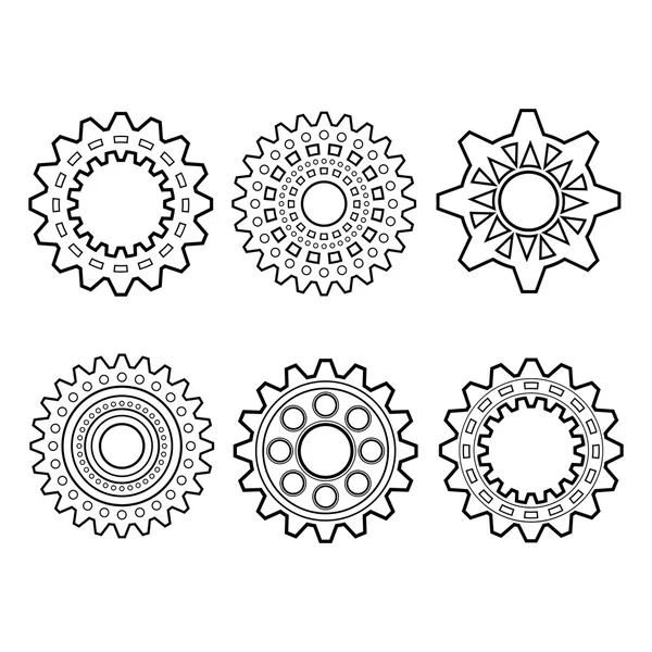 Vector Set of Design Elements, Patterned Circles — Stock Vector