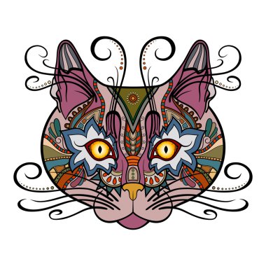 Vektör kabile dekoratif kedi