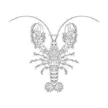 Vektör kabile dekoratif ıstakoz