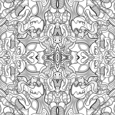 Vektör Dikişsiz tek renkli soyut desen. Kaleydoskop