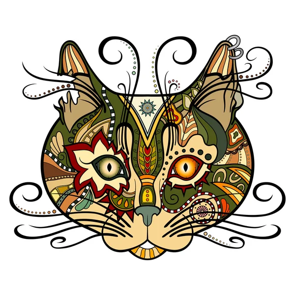 Vector Gato decorativo tribal — Archivo Imágenes Vectoriales