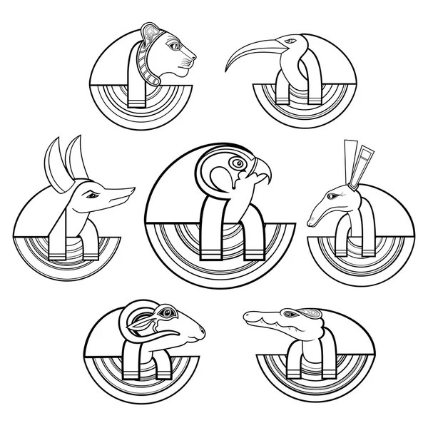 Conjunto vectorial de siluetas de contorno aisladas negras — Archivo Imágenes Vectoriales