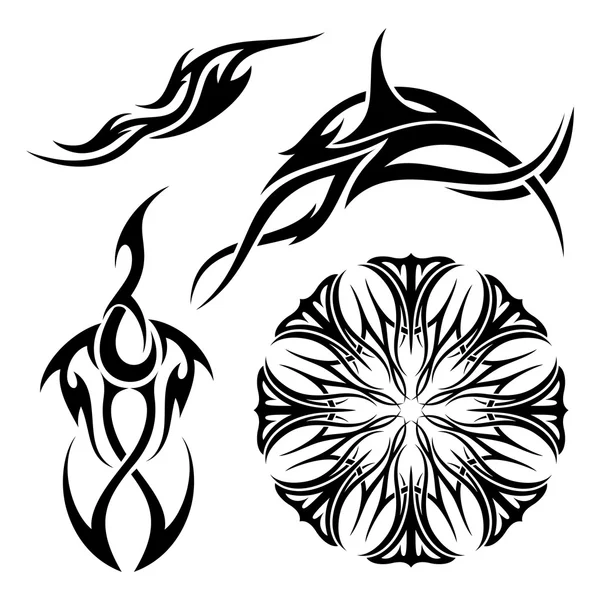 Vector Set of Tribal Tattoo — Stock Vector
