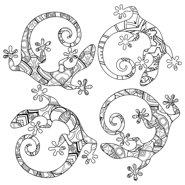 Vector tribal lagarto decorativo — Archivo Imágenes Vectoriales