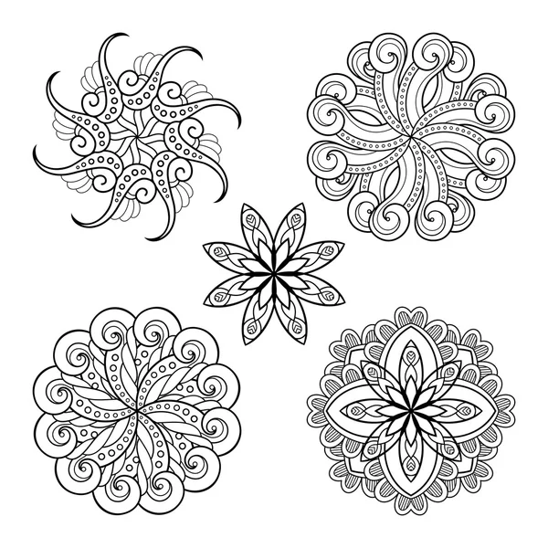 Vector Set of Deco Small Snowflakes — Stock Vector