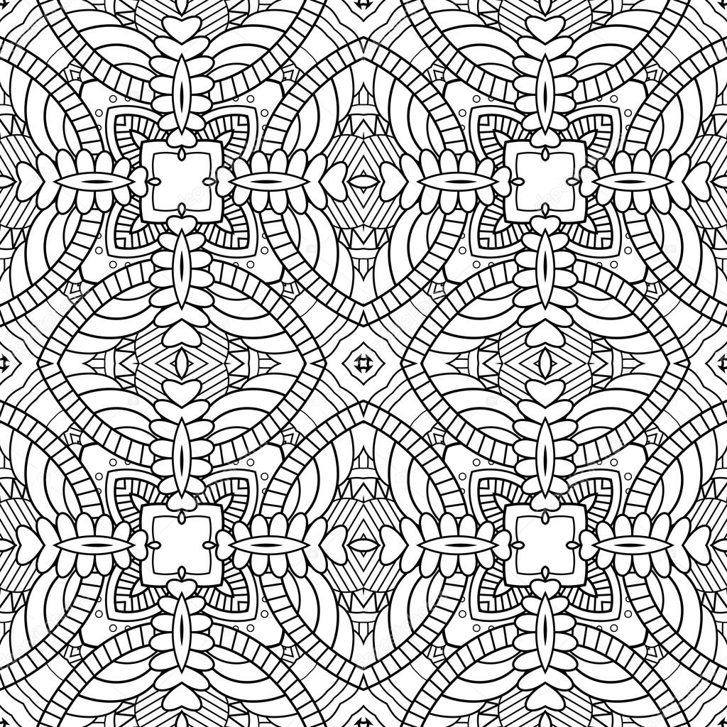 Vector Seamless Monochrome Abstract Pattern