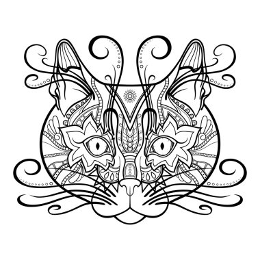 Vektör kabile dekoratif kedi