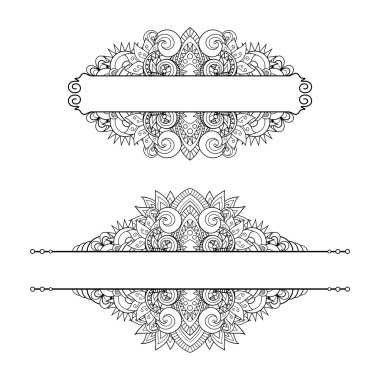 Sayfa kenarlığı için soyut (çiçek) tasarım öğeleri vektör kümesi