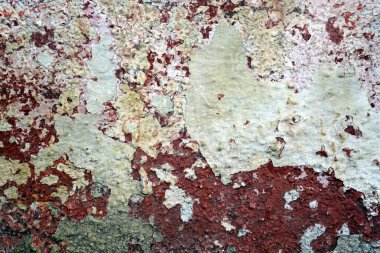 Duvarda paslı lekeler olan açık yeşil rengin dokusu