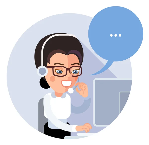 Platte callcenter-pictogram — Stockvector