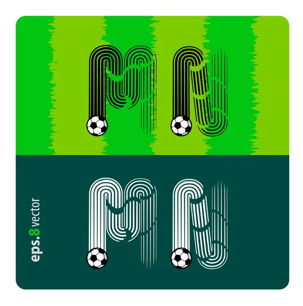 サッカーの文字セット — ストックベクタ