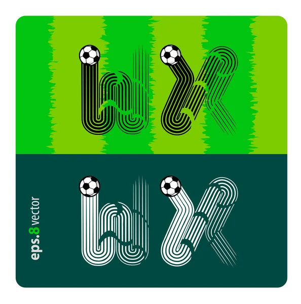 Jeu de lettres football — Image vectorielle