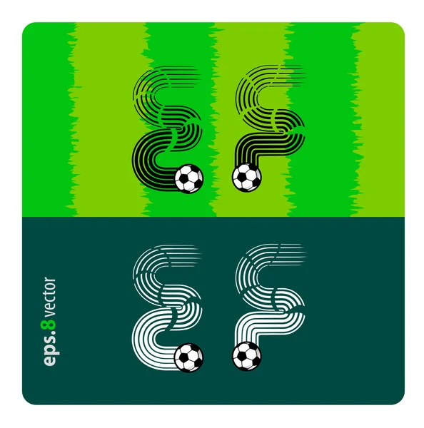 Jeu de lettres football — Image vectorielle