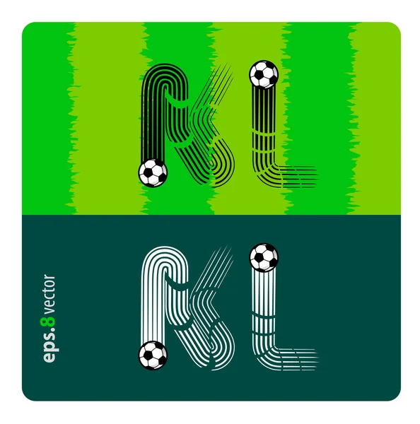 Jeu de lettres football — Image vectorielle