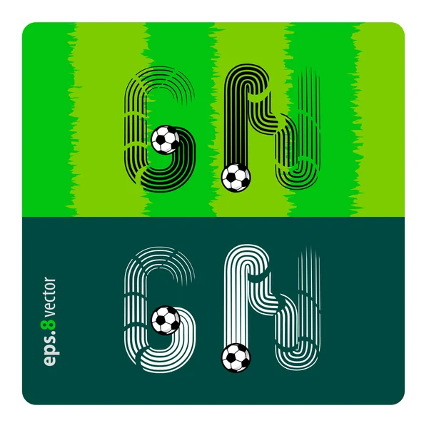 Jeu de lettres football — Image vectorielle