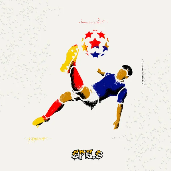 Joueur de football en saut — Image vectorielle
