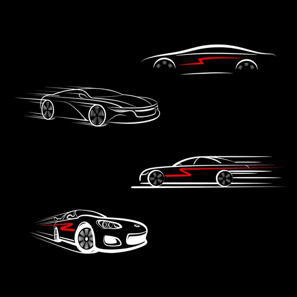 Cars silhouetts in movement — Stock Photo, Image