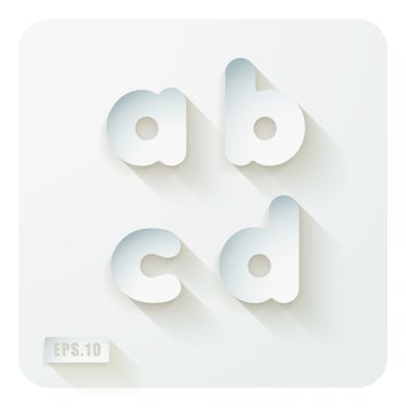 a, b, c, d harfleri kağıt