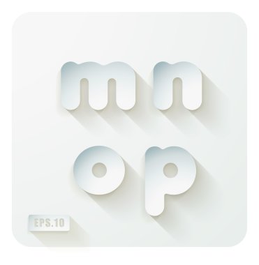 Kağıt mektup m, n, o, p