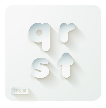 Küçük harf q, r, s, t