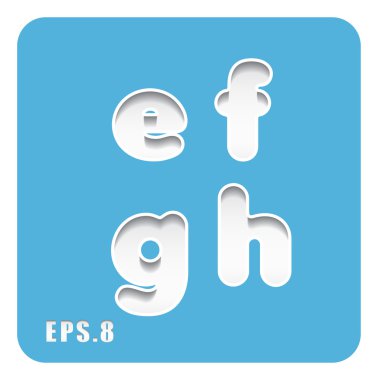 paper letters e, f, g, h