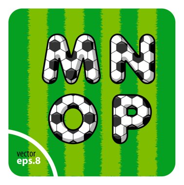 Football letters M, N, O, P clipart