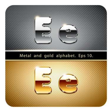 metal ve altın harf E krom