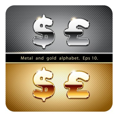 Para birimi simgeleri Doları ve pound