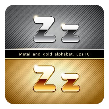 krom metal ve altın harf Z
