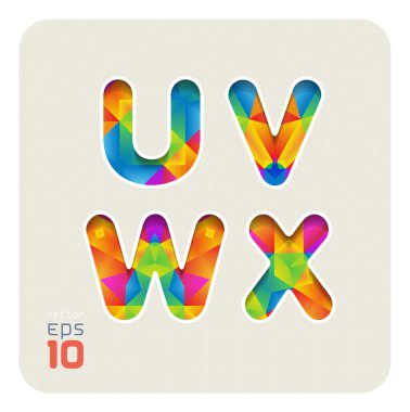 Büyük harf U, V, W, X