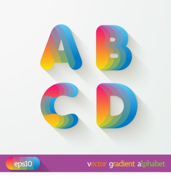 Büyük harf A, B, C, D