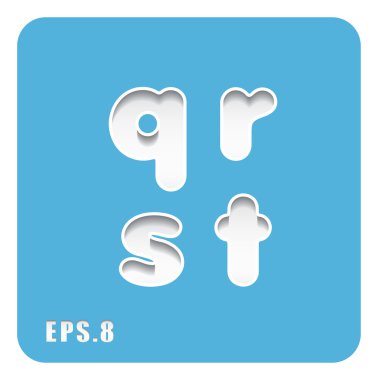 Küçük harf q, r, s, t