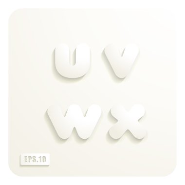 Küçük harfler, u, v, w, x