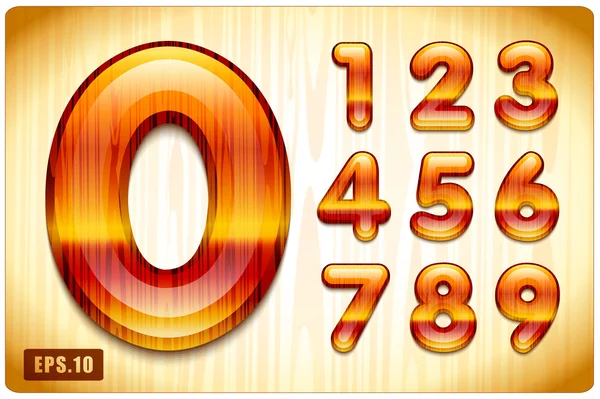 Decorative lacquer numbers of expensive wood — Stock Vector