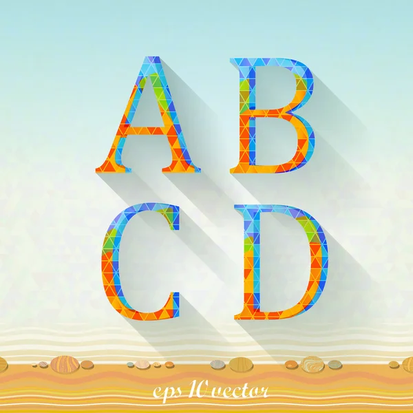 Zomer hoofdstad letters A, B, C, D — Stockvector