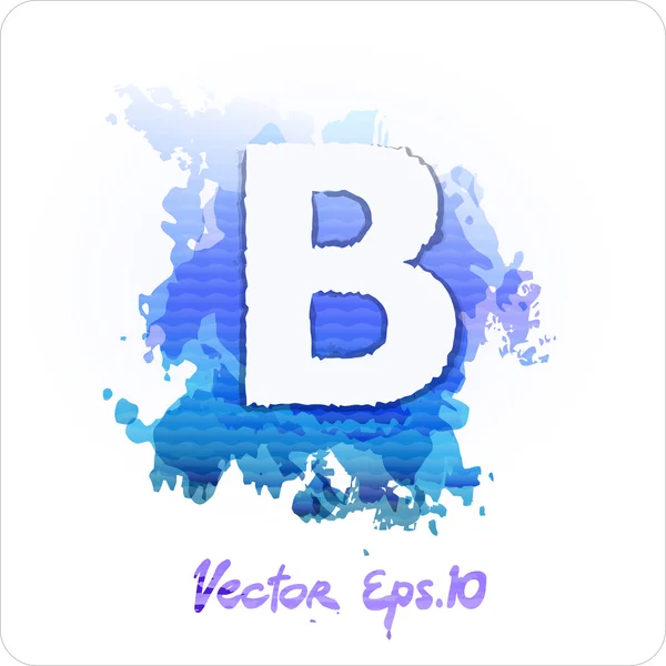 Watercolor letter "B" — Stock Vector